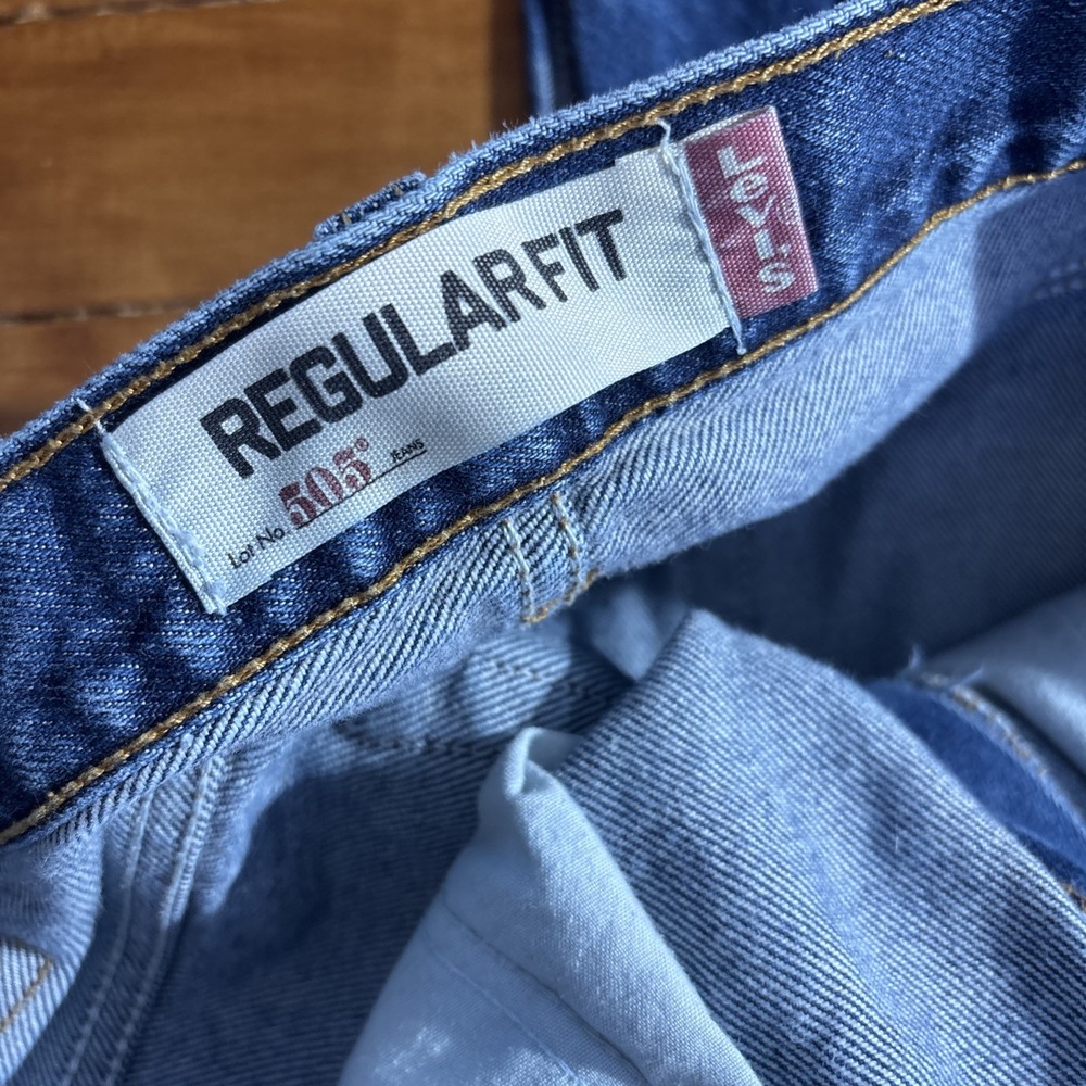 Levi's 505 Jeans Mens 36x30 Blue Regular Fit Straight Leg Denim Pants - Picture 5 of 11